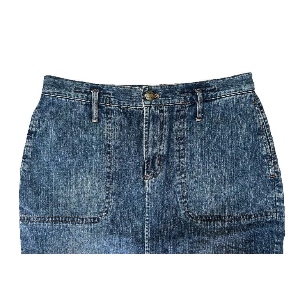 Vintage Ralph Lauren Skirt Women's Size 4 Denim Blue Jean Skirt Slit - Picture 2 of 5